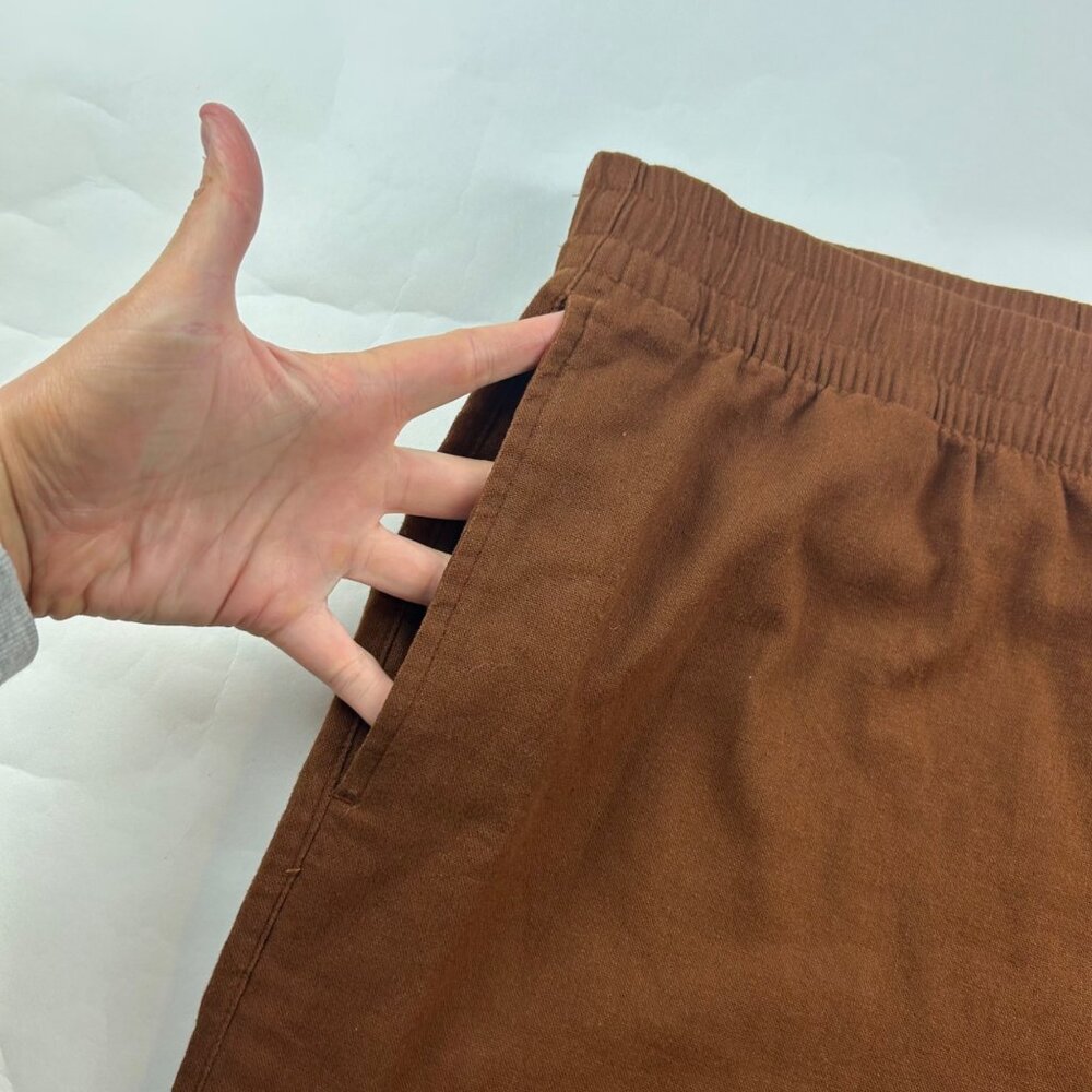 TALL Old Navy Precious Earth Brown Linen Blend Wide Leg Lounge Pant XXLT - Picture 3 of 7